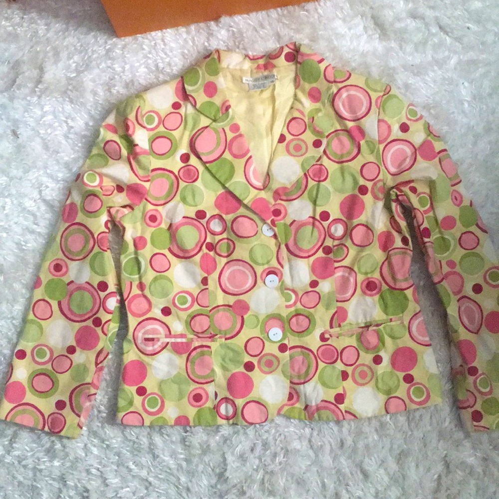 MAGGY LONDON MULTICOLORED BLAZER SIZE 14 WOMENS
